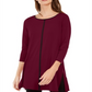 Alfani Petite Piped Tunic Wine Size Petite L