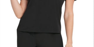 DKNY Women's Puff Shoulder Top Black Size X-Large
