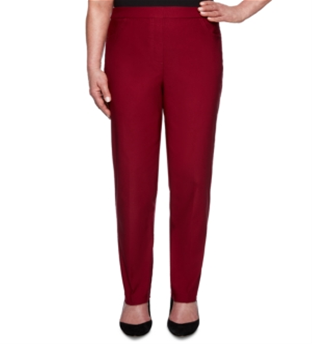 Alfred Dunner Women's Casual Contour Allure Pull on Pants Red Size 6 P