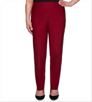 Alfred Dunner Women's Casual Contour Allure Pull on Pants Red Size 6 P