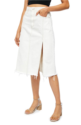Free People Women's Mambo Denim Skirt White Size 27