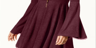 American Rag Junior's Bell Sleeve Fit & Flare Dress Red Size Large