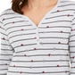 Karen Scott Women's Mixed Print 3/4 Sleeve Top Gray Size Petite X-Small