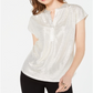 INC International Concepts Women's Pebble Shine Top White Size XS