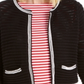 Charter Club Women's Piped Open Stitch Cardigan Sweater Black Size XX-Large
