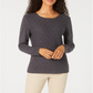 Karen Scott Women's Diamond Cable-Knit Sweater Charcoal Heather Black Size 2XL