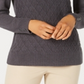 Karen Scott Women's Diamond Cable-Knit Sweater Charcoal Heather Black Size 2XL