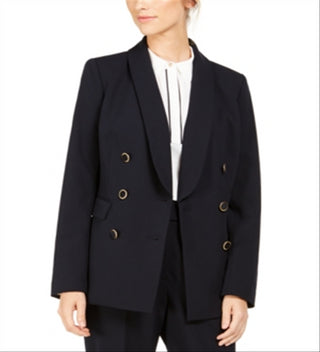 Calvin Klein Women's Knit Double Button Front Jacket Blue Size 16