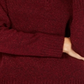 Karen Scott Women's Wing Collar Zip Neck Sweater Wine Size M