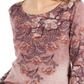 Style & Co Women's Printed Knit Top Wine- Size Small