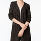 Karen Scott Women's Marled Knit Duster Cardigan -Black Size Petite S/M