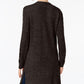 Karen Scott Women's Marled Knit Duster Cardigan -Black Size Petite S/M