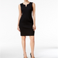 Calvin Klein Women's Split Neck Sheath Dress Black Size 10