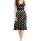 Rachel Roy Women's Polka Dot Crew Neck MIDI Dress Black Size XX-Large
