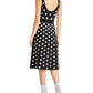Rachel Roy Women's Polka Dot Crew Neck MIDI Dress Black Size XX-Large