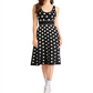 Rachel Roy Women's Polka Dot Crew Neck MIDI Dress Black Size XX-Large