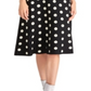 Rachel Roy Women's Polka Dot Crew Neck MIDI Dress Black Size XX-Large
