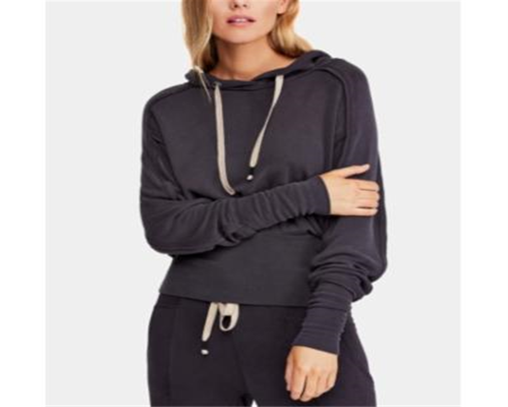 Free People Women's  Movement Drawstring Pullover Hoodie Mulberry Red Size S