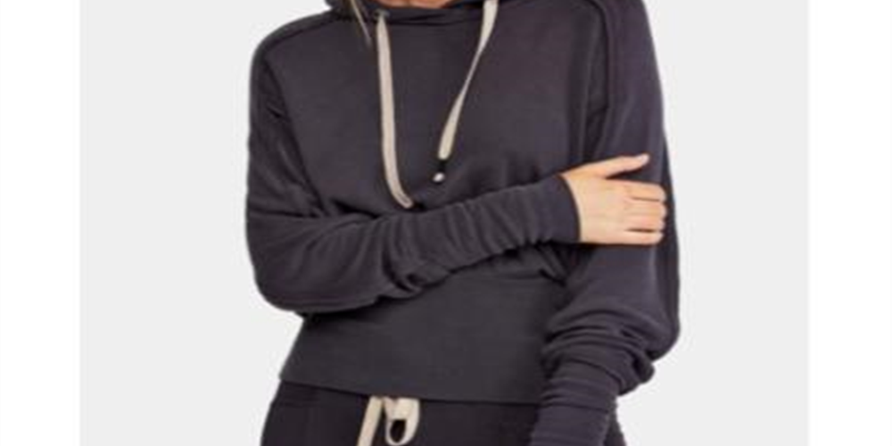 Free People Women's  Movement Drawstring Pullover Hoodie Mulberry Red Size S