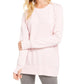 Ideology Women's Ribbed Trim Pull Over Sweatshirt -Pink Size L