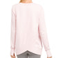 Ideology Women's Ribbed Trim Pull Over Sweatshirt -Pink Size L