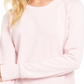 Ideology Women's Ribbed Trim Pull Over Sweatshirt -Pink Size L