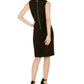 INC International Concepts Women's Mixed Media Faux Wrap Dress Black Size 6