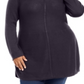 Style & Co Women's Plus Seam Front Tunic Sweater Black Size 3X