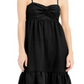 INC International Concepts Women's Linen Blend Twist Front MIDI Dress Black Size XXL