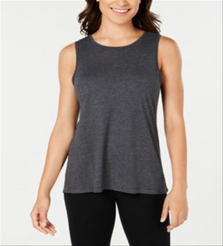 Ideology Women's Tie Back Fitness Tank Top Gray Size Large