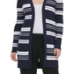 Calvin Klein Women's Striped Open Cardigan Navy Size XL