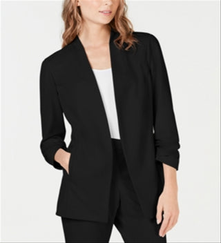 Alfani Women's Solid Blazer Wear to Work Jacket Black Size X-Large