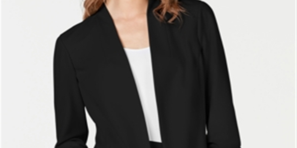 Alfani Women's Solid Blazer Wear to Work Jacket Black Size X-Large