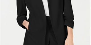 Alfani Women's Solid Blazer Wear to Work Jacket Black Size X-Large