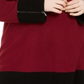 Alfani Women's Plus Colorblocked Ottoman Tunic Sweater Wine Size 4X