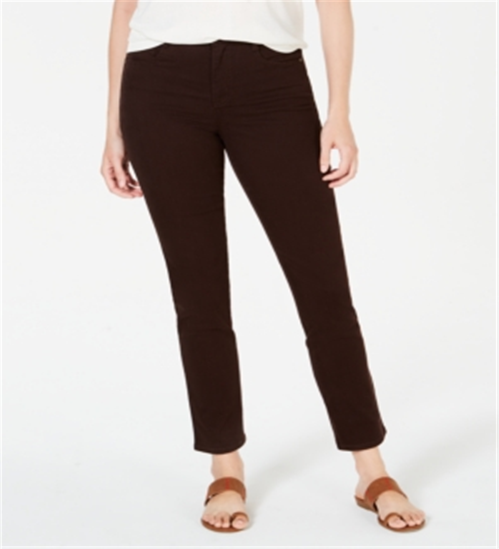 Style & Co Women's Tummy Control Slim Leg Jeans Brown Size 14