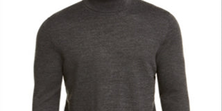 Club Room Men's Merino Wool Blend Turtleneck Gray Size Large