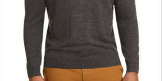 Club Room Men's Merino Wool Blend Turtleneck Gray Size Large