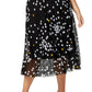 Alfani Women's Plus Polka Dot Printed MIDI MIDI Skirt -Black  Size 4X