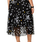 Alfani Women's Plus Polka Dot Printed MIDI MIDI Skirt -Black  Size 4X