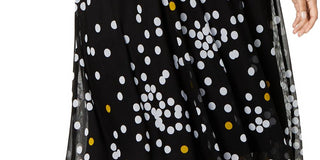 Alfani Women's Plus Polka Dot Printed MIDI MIDI Skirt -Black  Size 4X