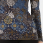 Michael Kors Women's Medallion Print Keyhole Top Blue Size Petite M