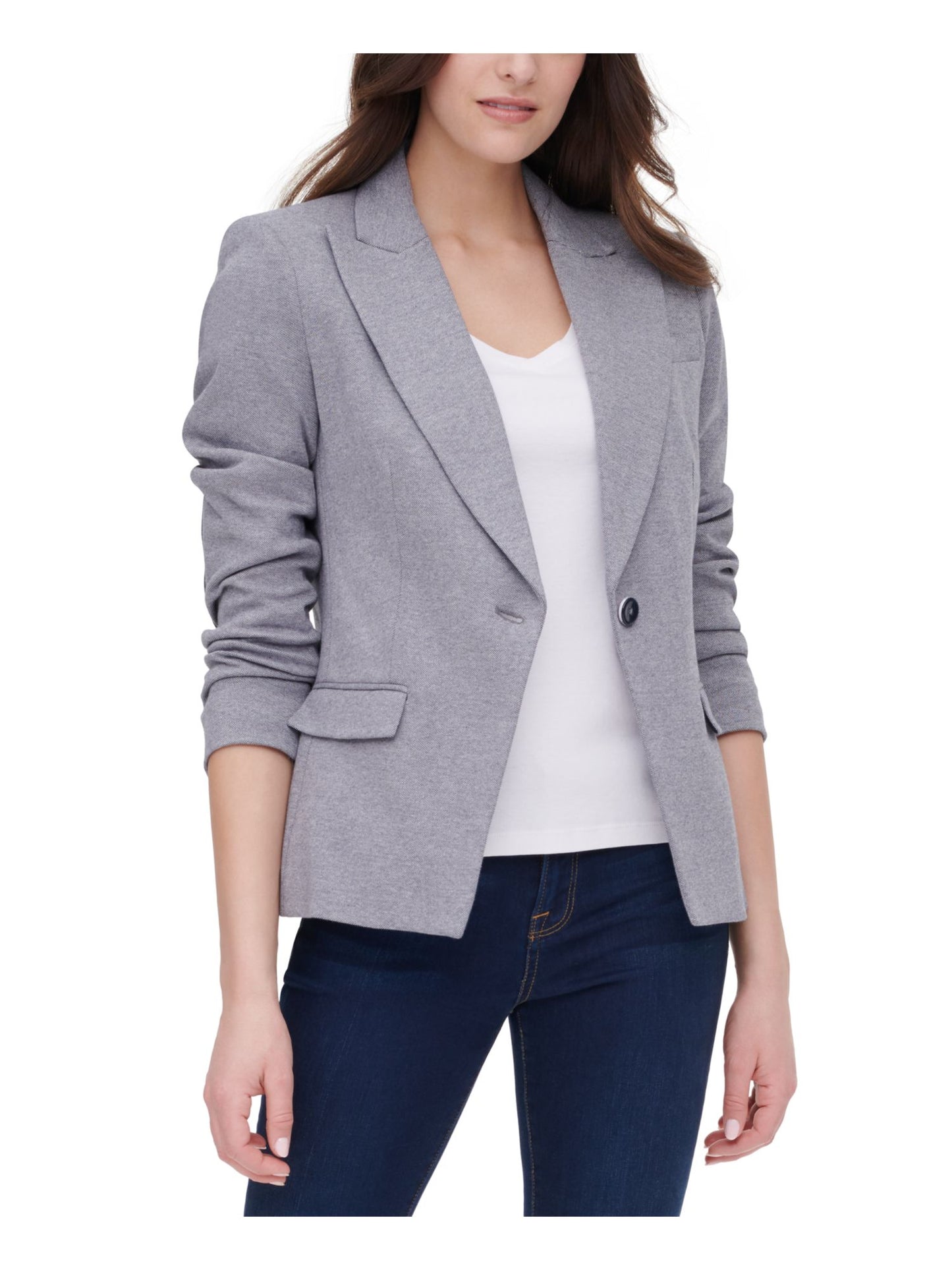 Tommy Hilfiger Womens Blazer Jacket Gray Size 12