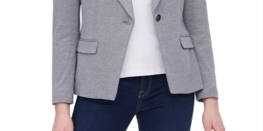 Tommy Hilfiger Womens Blazer Jacket Gray Size 12