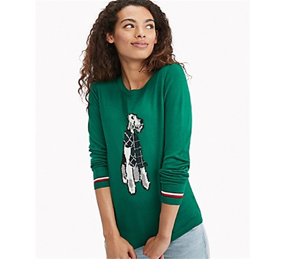 Tommy Hilfiger Holiday Terrier Sweater Green Size 2XL