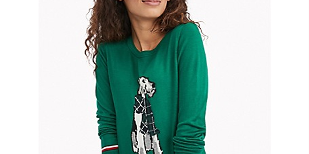 Tommy Hilfiger Holiday Terrier Sweater Green Size 2XL