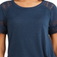 Style & Co Women's Lace Inset Top Dark Blue Size XS