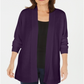 Karen Scott Women's Open Front Cardigan Purple Size -PP