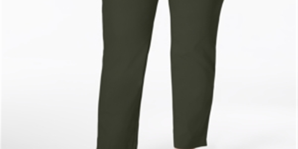 Charter Club Women's Plus Waist Smoothing Tummy Slimming Skinny Pants Green Size 14W