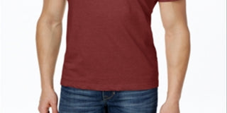 Alfani Men's Crew Neck Solid T-Shirt Red Size X-Large